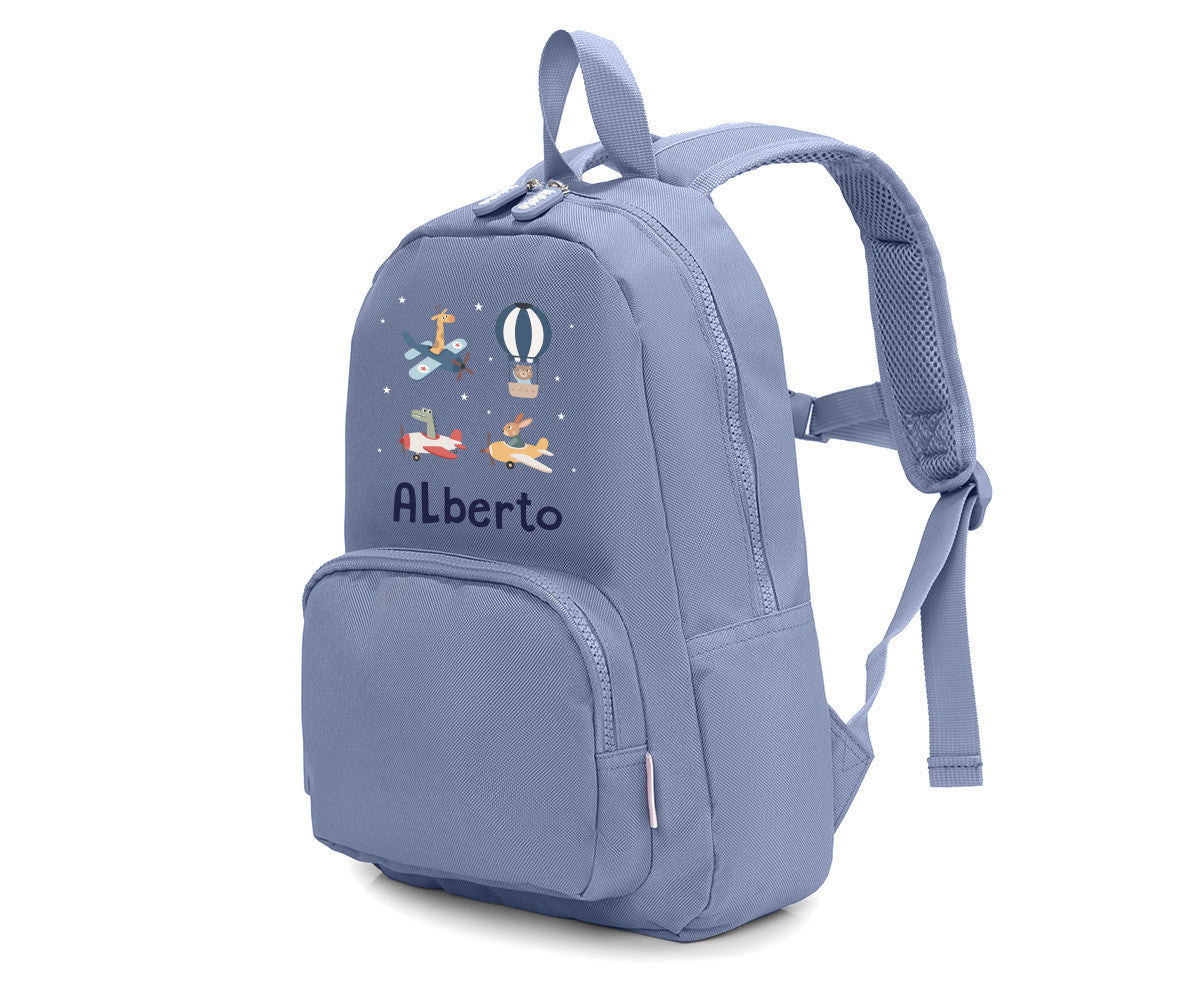 Mochila Solid Color Marine Personalizável Planes - Tutete