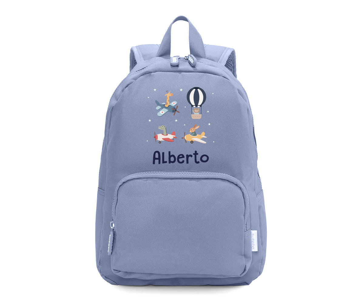 Mochila Solid Color Marine Personalizável Planes - Tutete