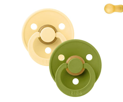 BIBS Studio Colour -  Round Pale Butter/Wasabi