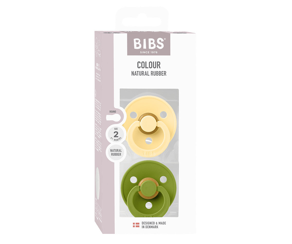 BIBS Studio Colour -  Round Pale Butter/Wasabi