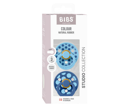 BIBS Studio Colour - Round Polka Breeze/Cornflower