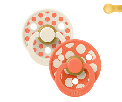 BIBS Studio Colour - Round Polka Ivory/Tango