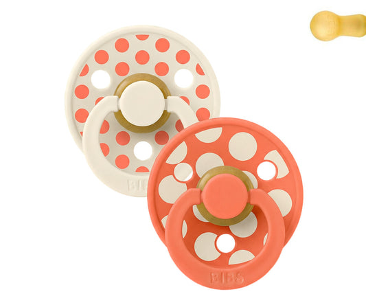 BIBS Studio Colour - Round Polka Ivory/Tango