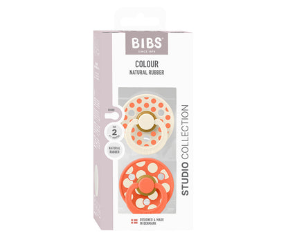 BIBS Studio Colour - Round Polka Ivory/Tango