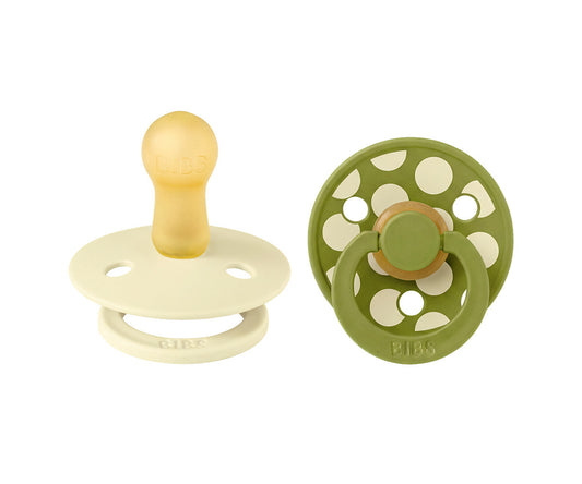 BIBS Studio Colour - Round Polka Luna/Wasabi