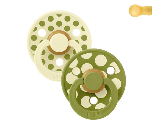 BIBS Studio Colour - Round Polka Luna/Wasabi