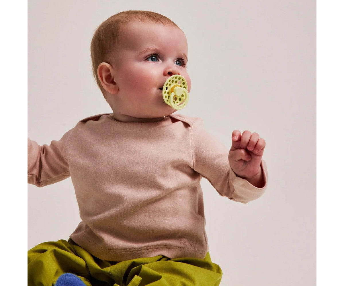 BIBS Studio Colour - Round Polka Luna/Wasabi