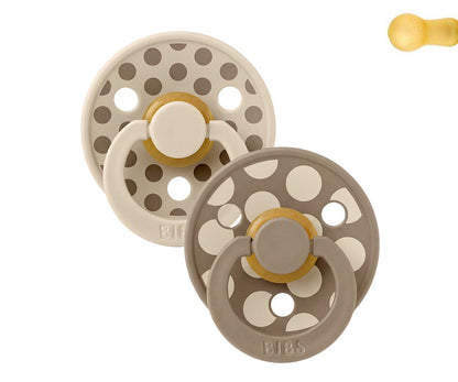 BIBS Studio Colour - Round Polka Vanilla/Dark Oak