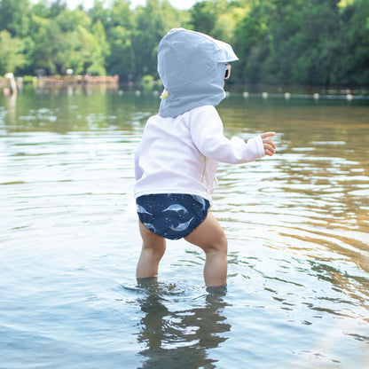 Fralda Reutilizável Para Piscina e Praia - Navy Narwhal