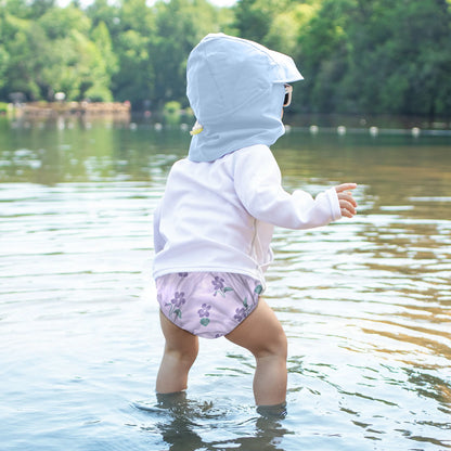 Fralda Reutilizável Para Piscina e Praia - Lavender Violets