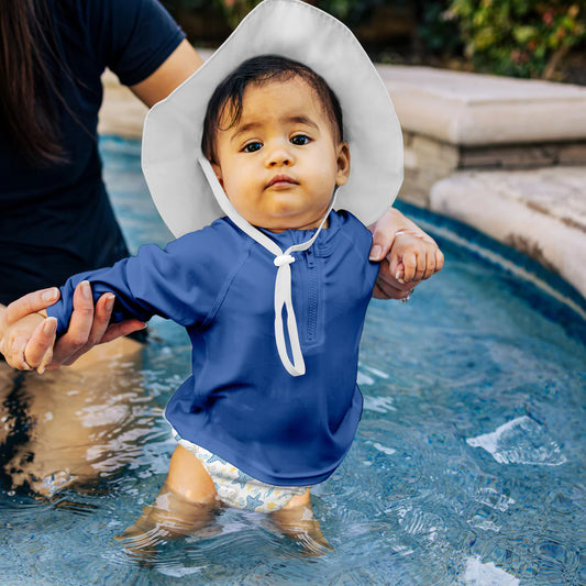 Fralda Reutilizável Para Piscina e Praia - White Seashells