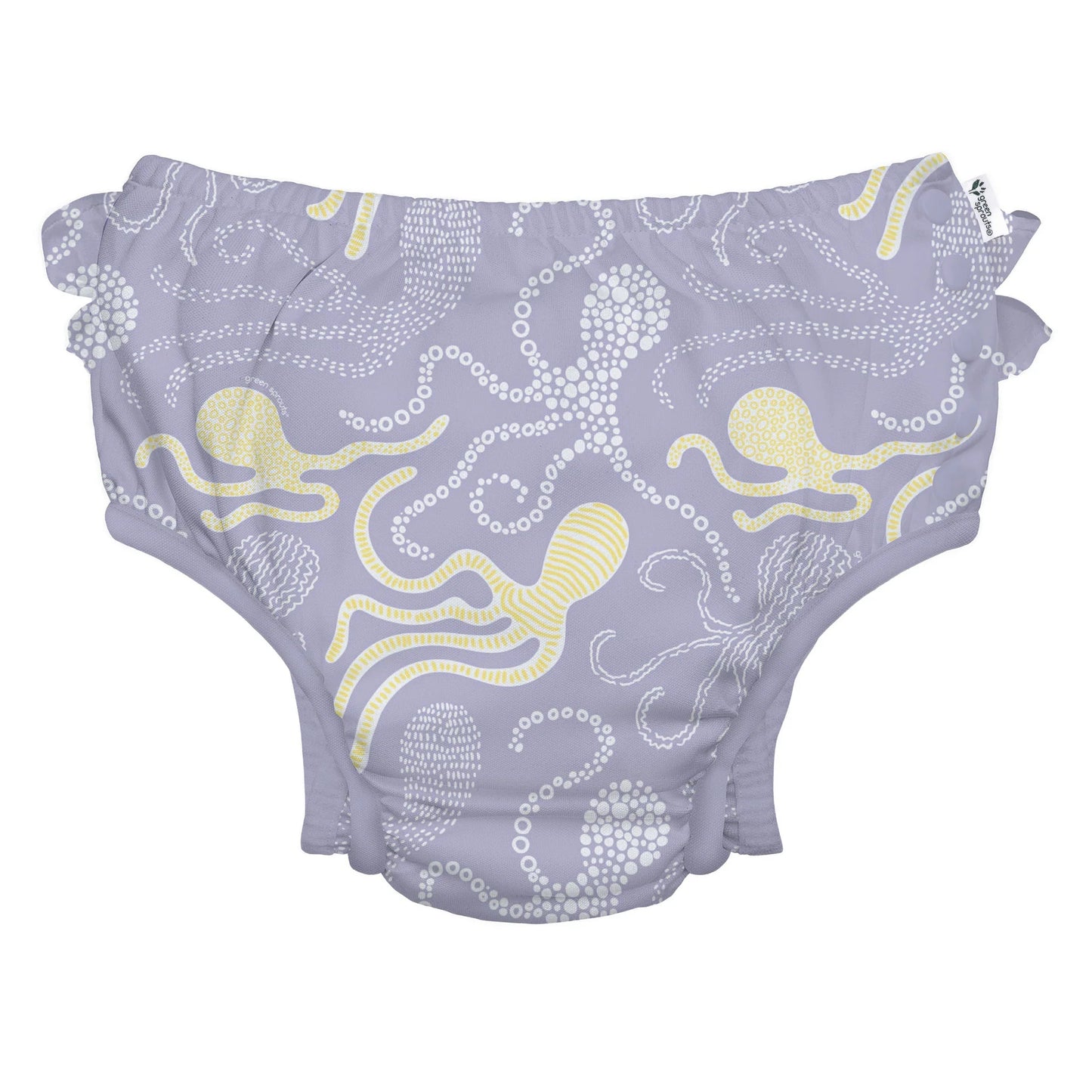 Fralda Reutilizável Para Piscina e Praia c/ Folho - Lavender Octopus