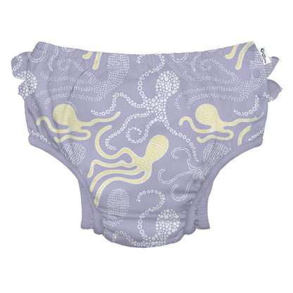 Fralda Reutilizável Para Piscina e Praia c/ Folho - Lavender Octopus