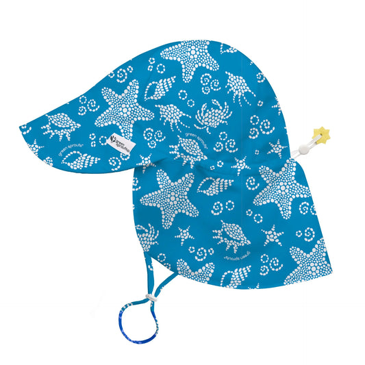 Chapéu com Aba UPF 50+ Eco Flap Blue Seashells