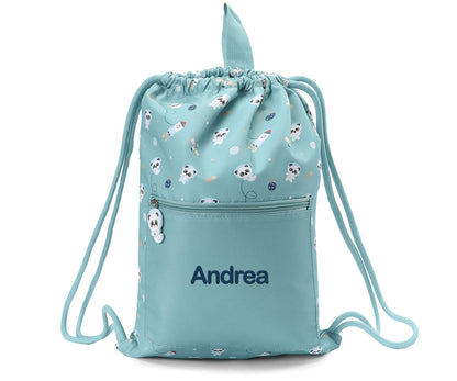 Mochila Saco Impermeável Personalizável Tutete - Pandas In Space