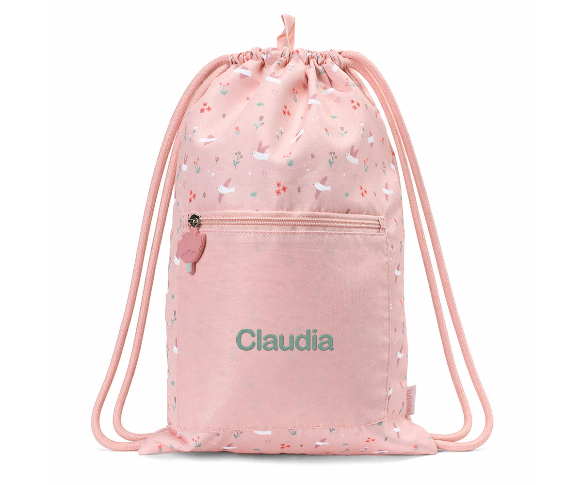 Mochila Saco Impermeável Personalizável Tutete - Blossom Birds