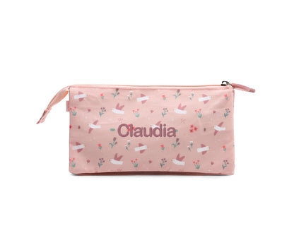 Estojo 3 Compartimentos Personalizável Tutete - Blossom Birds