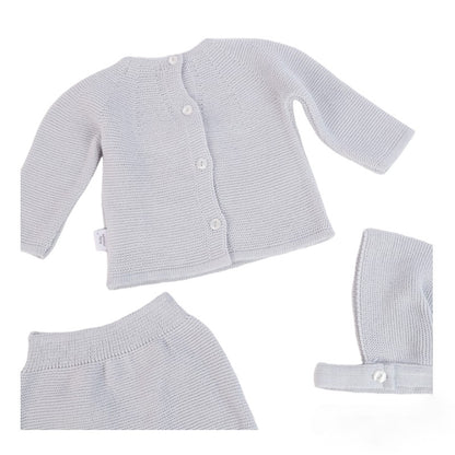 Conjunto 3 peças Malha "Bolso/Botão"