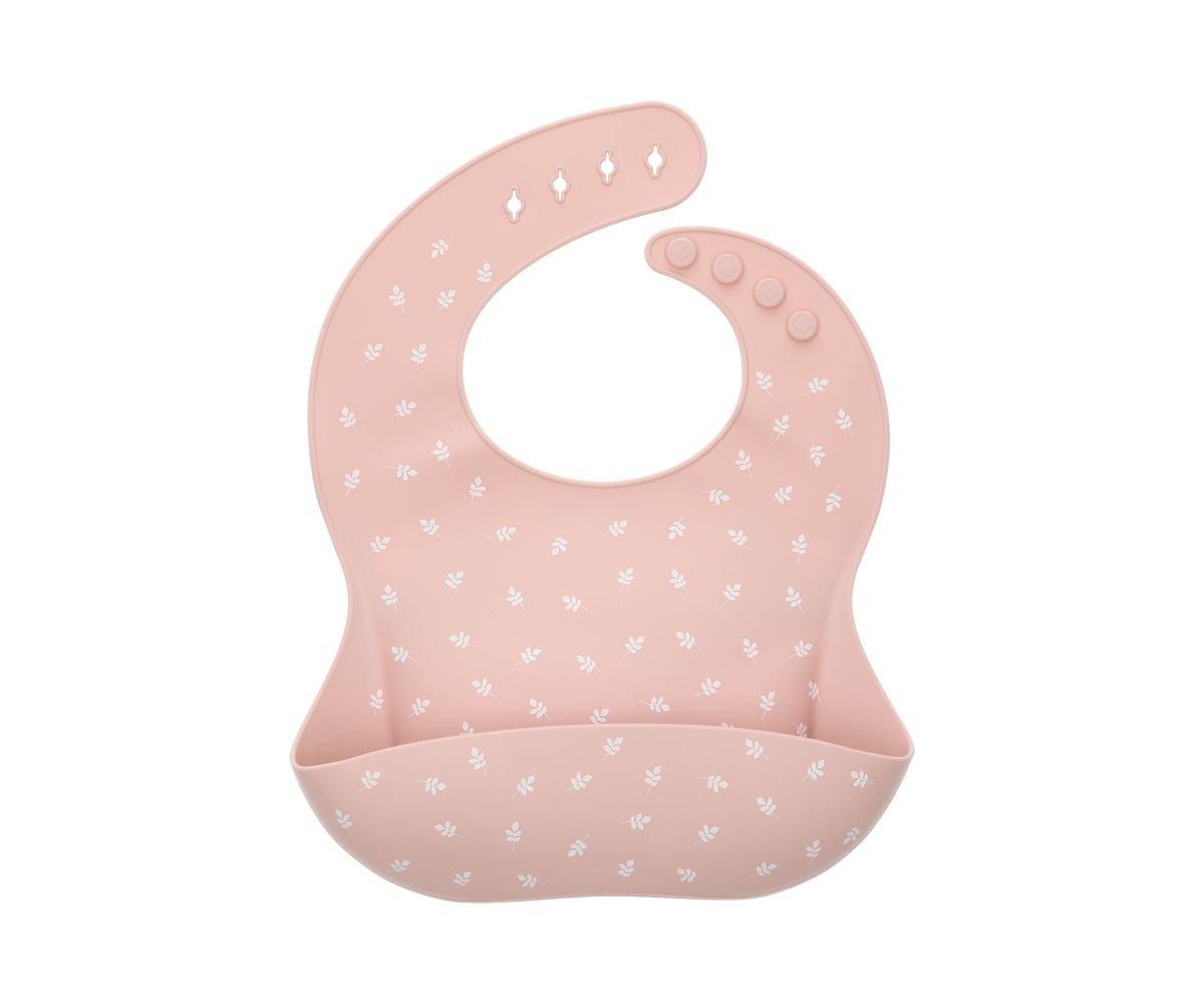 Babete de Silicone - Leaves Pink