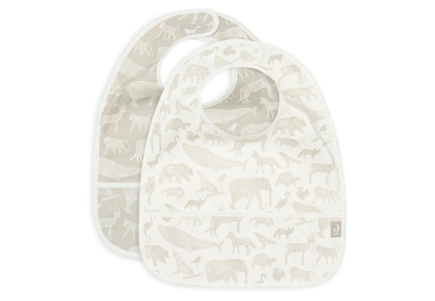 Jollien Pack de 2 Babetes Impermeáveis - Animals Olive Green