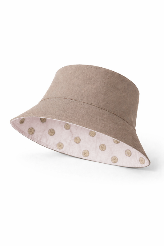 Chapéu Reversível New Buckies Blush Dots | Mrs Ertha