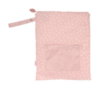 Bolsa Grande Impermeável Personalizável - Leaves Pink