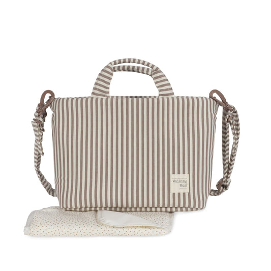 Walking Mum Bolsa Muda-Fraldas - Praliné Strips Moka