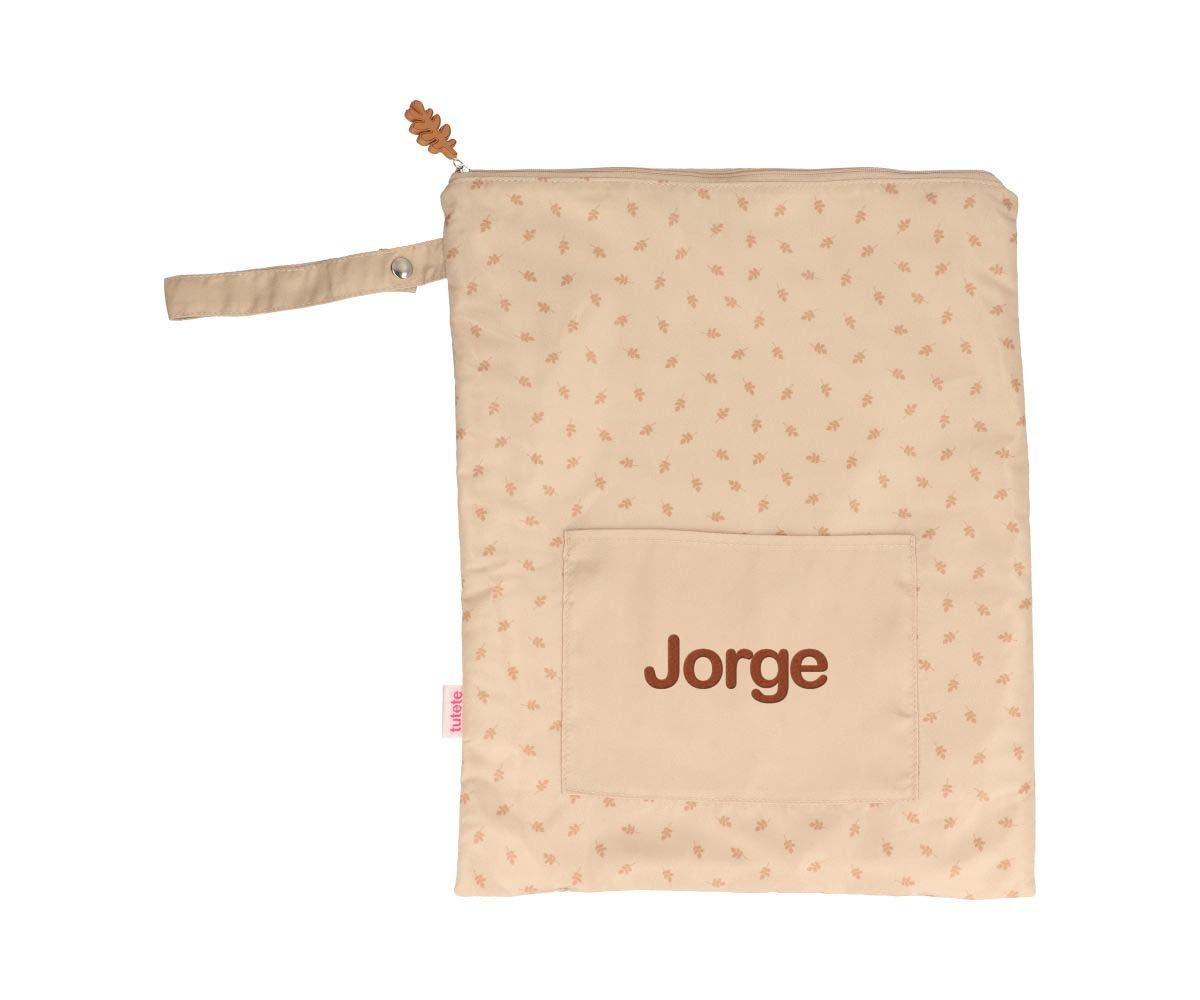 Bolsa Grande Impermeável Personalizável - Leaves Sand