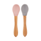 Pack de 2 Colheres de Silicone e Bamboo - Pinky Pink/Powder Grey