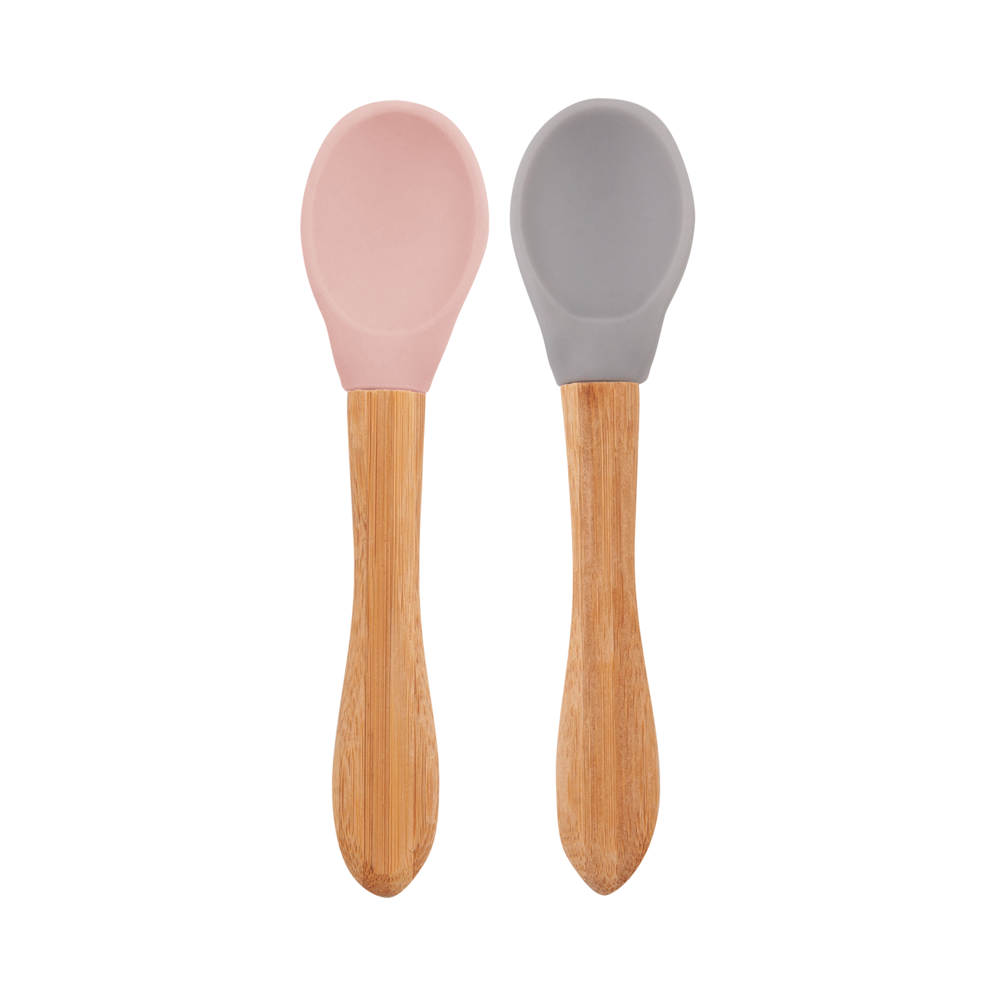 Pack de 2 Colheres de Silicone e Bamboo - Pinky Pink/Powder Grey