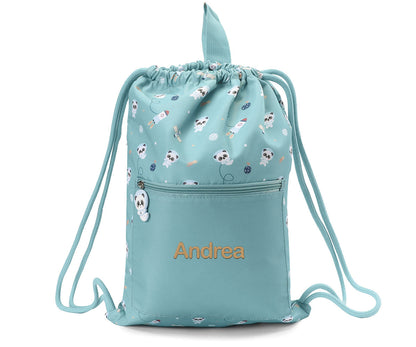 Mochila Saco Impermeável Personalizável Tutete - Pandas In Space