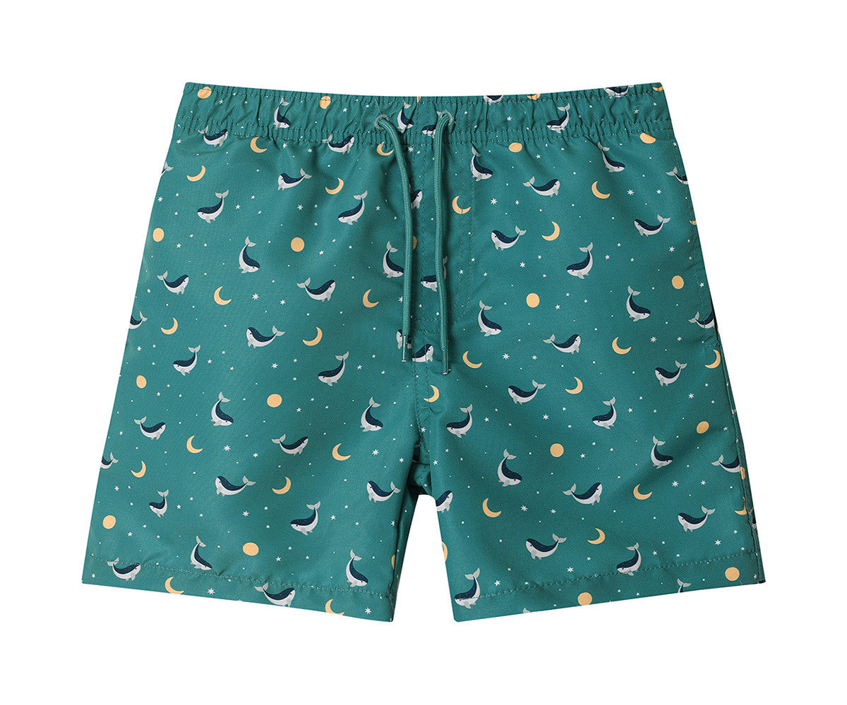 Calções de Banho Infantil Monnëka Whale Teal