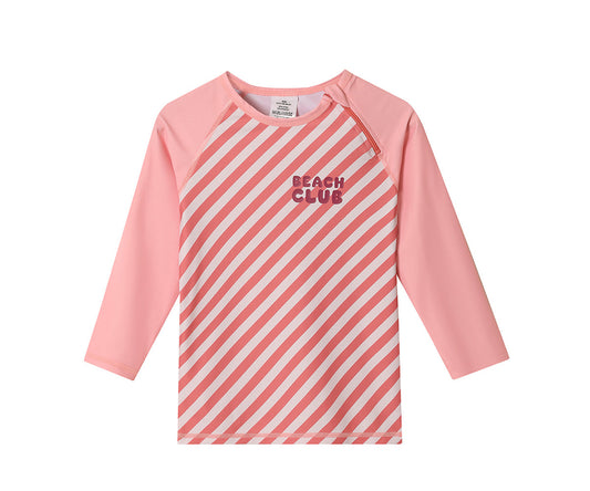 Camisola de Manga Comprida c/ Proteção Solar Monnëka Stripes Bloom & Blush