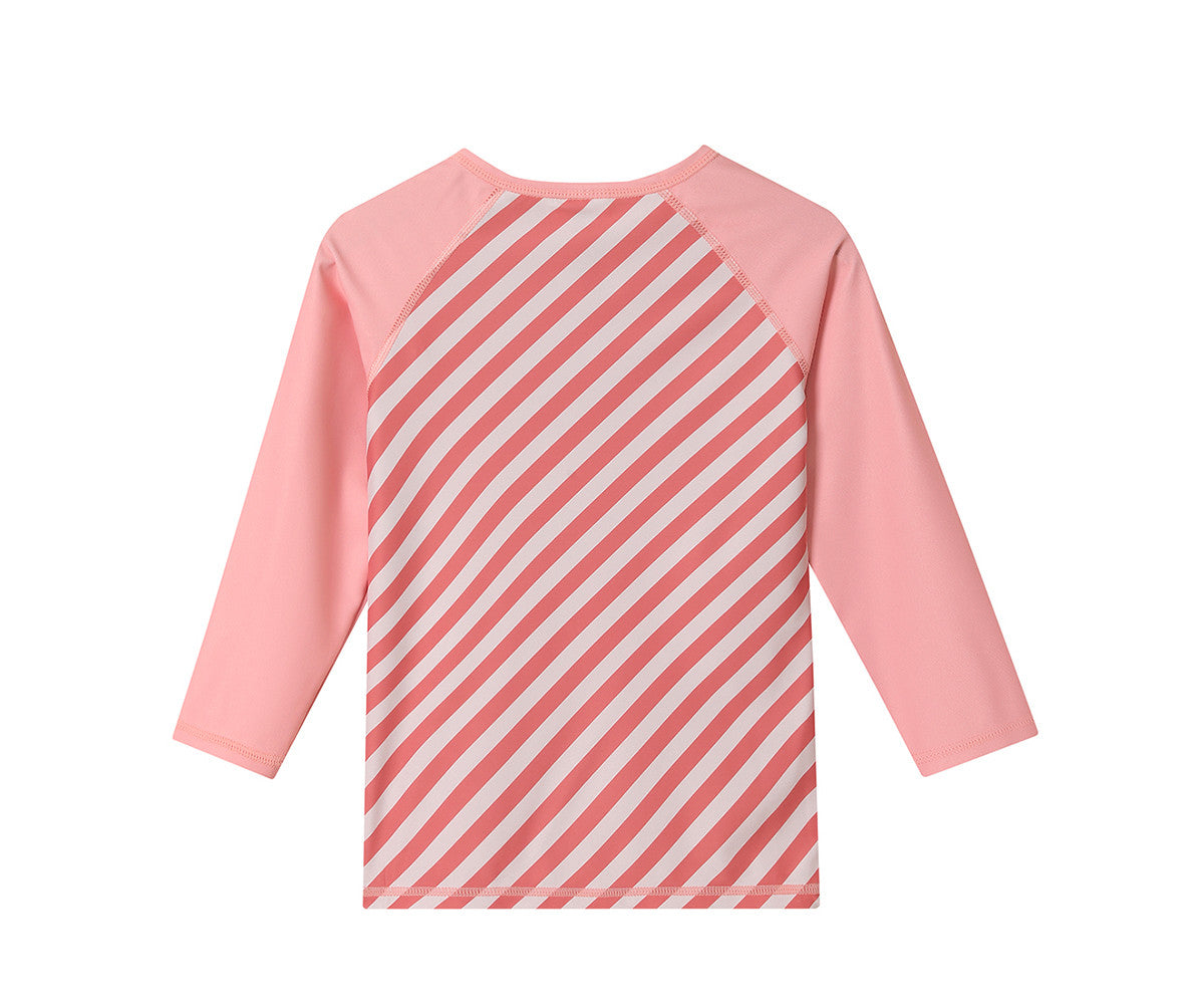 Camisola de Manga Comprida c/ Proteção Solar Monnëka Stripes Bloom & Blush
