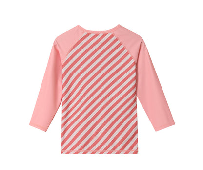 Camisola de Manga Comprida c/ Proteção Solar Monnëka Stripes Bloom & Blush