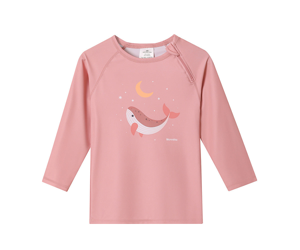 Camisola de Manga Comprida c/ Proteção Solar Monnëka Whale Pink