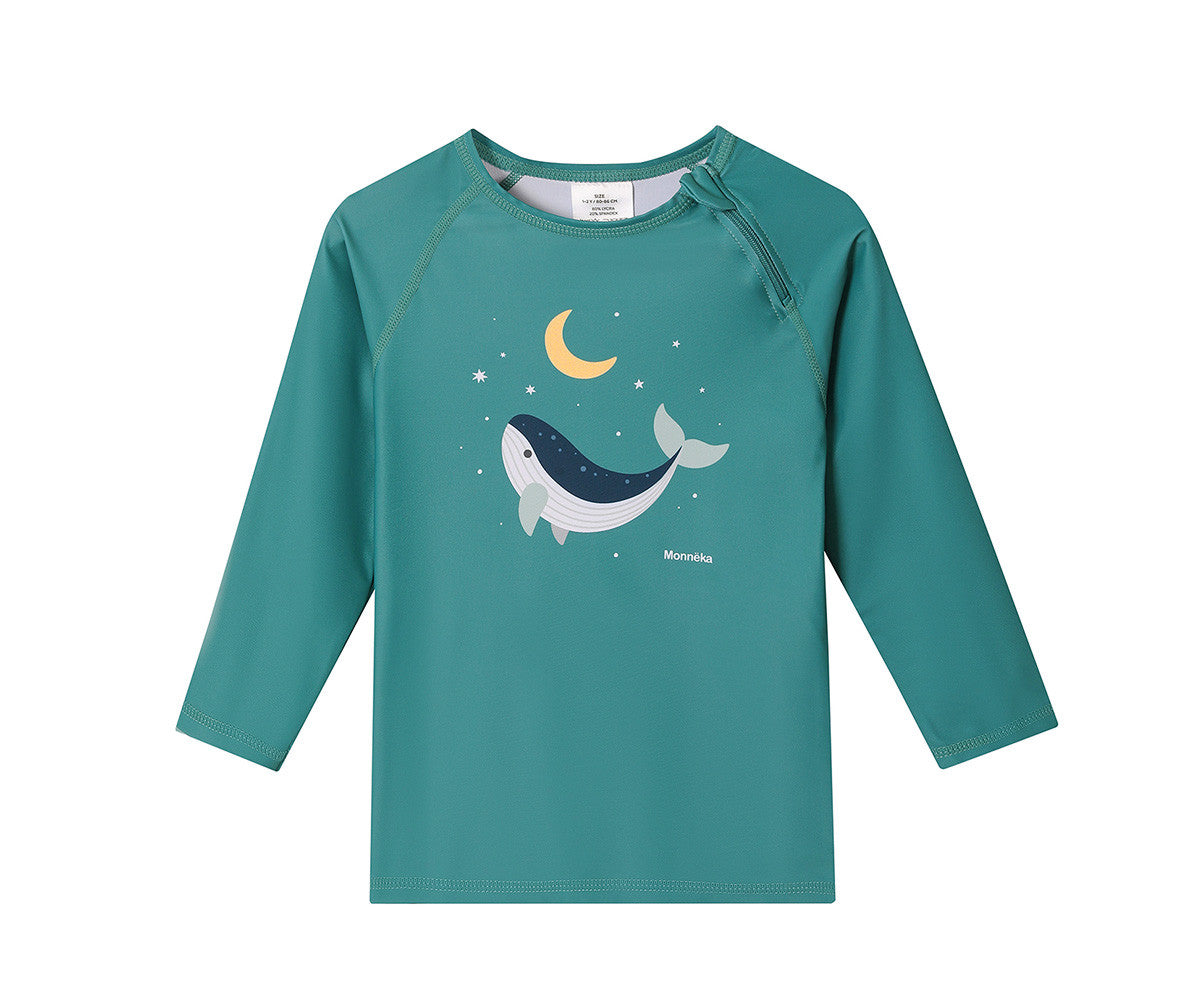 Camisola de Manga Comprida c/ Proteção Solar Monnëka Whale Teal