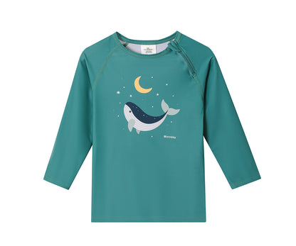 Camisola de Manga Comprida c/ Proteção Solar Monnëka Whale Teal