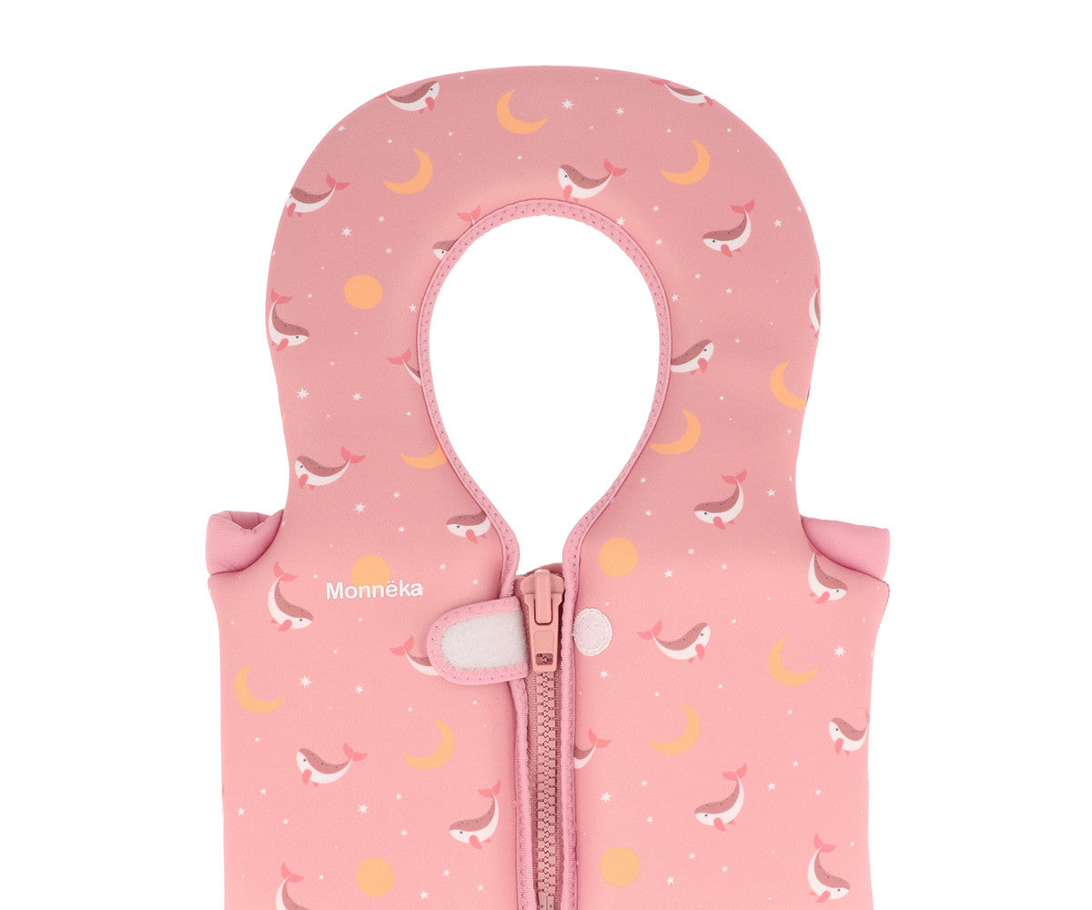 Colete Flutuador Aprendizagem 1-2 Anos Monnëka Whale Pink