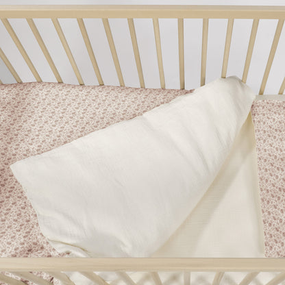 Walking Mum - Conjunto de Edredão + Lençol Ajustável + Almofada Gala Cerise 120×60cm