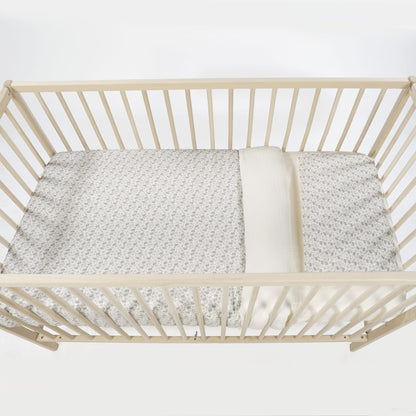 Walking Mum - Conjunto de Edredão + Lençol Ajustável + Almofada Gala Mint 120×60 cm