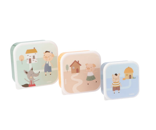 Pack 3 Caixas Lancheiras Tutete - The Three Little Pigs