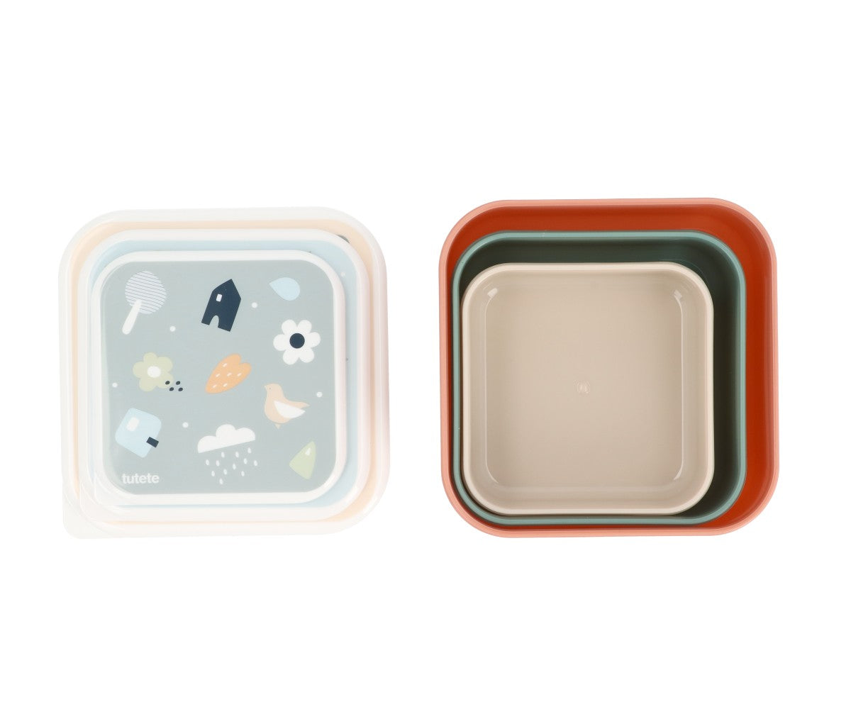Pack 3 Caixas Lancheiras Tutete - Geometric Nature