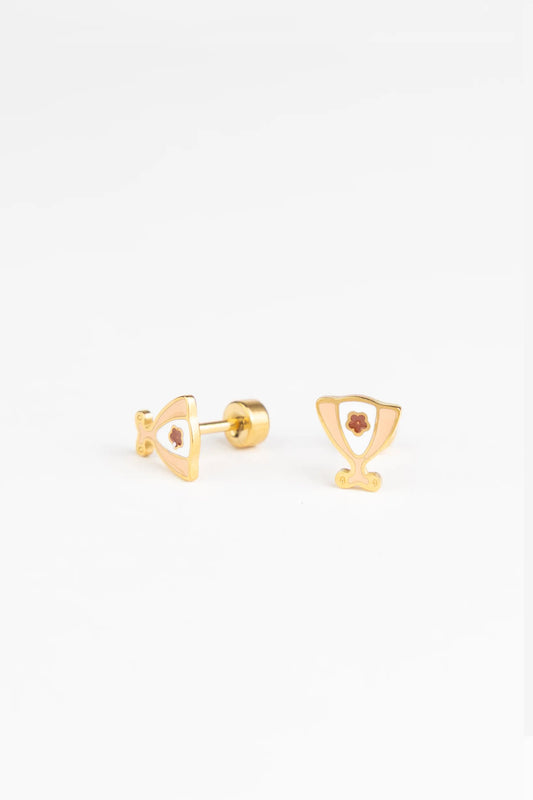 Brincos Studs Earrings - Cup of Love