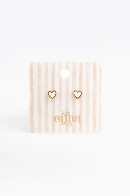 Brincos Studs Earrings - Duo Heart