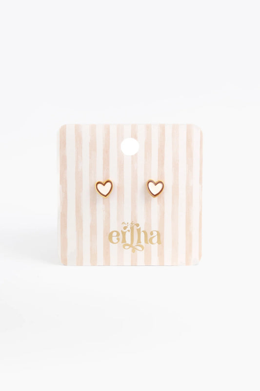 Brincos Studs Earrings - Duo Heart