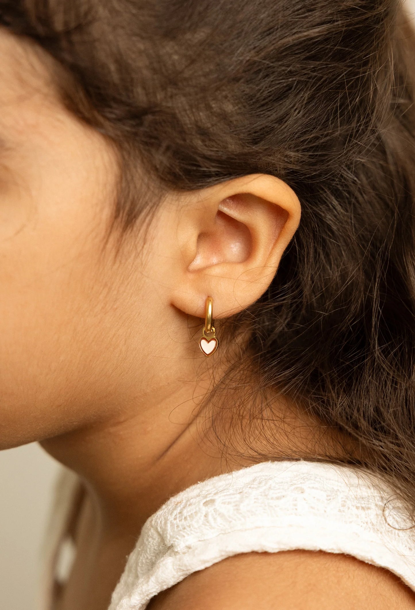 Brincos Studs Earrings - Duo Heart