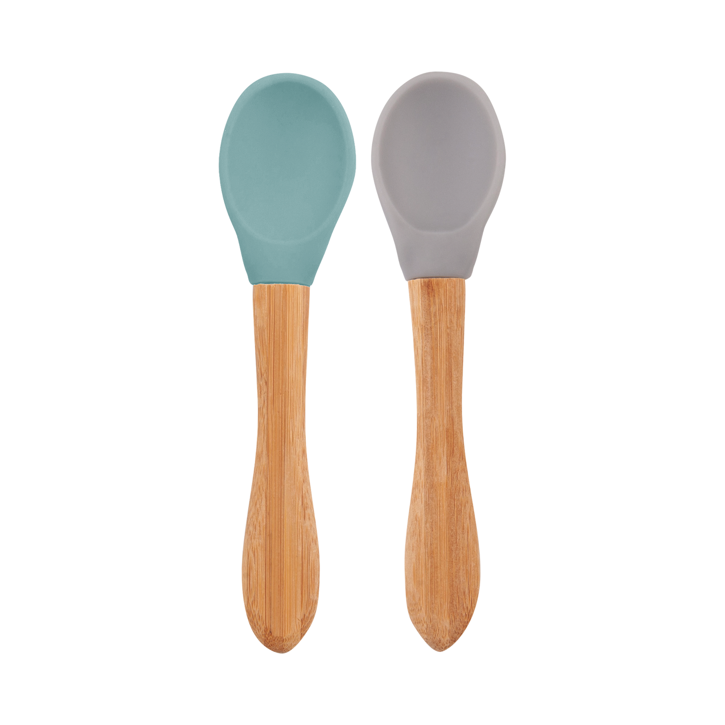 Pack de 2 Colheres de Silicone e Bamboo - Green/Powder Grey