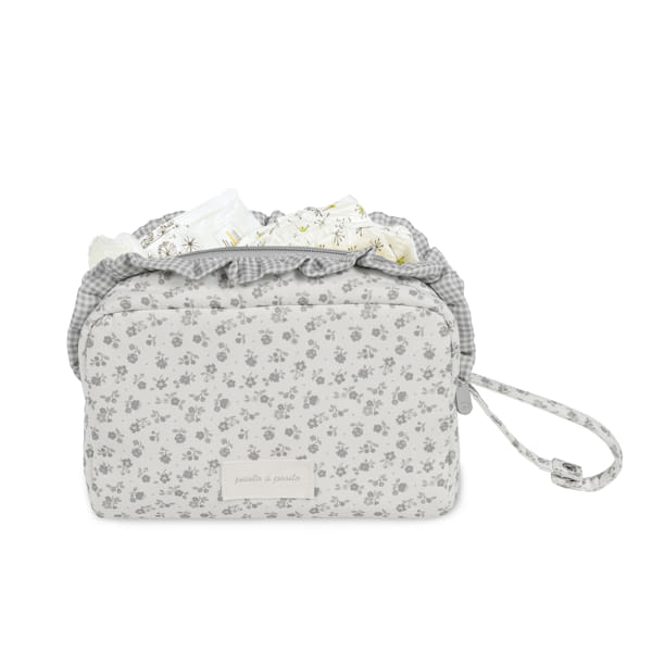 Pasito a Pasito Necessaire - Little Bloom Flowers Gris