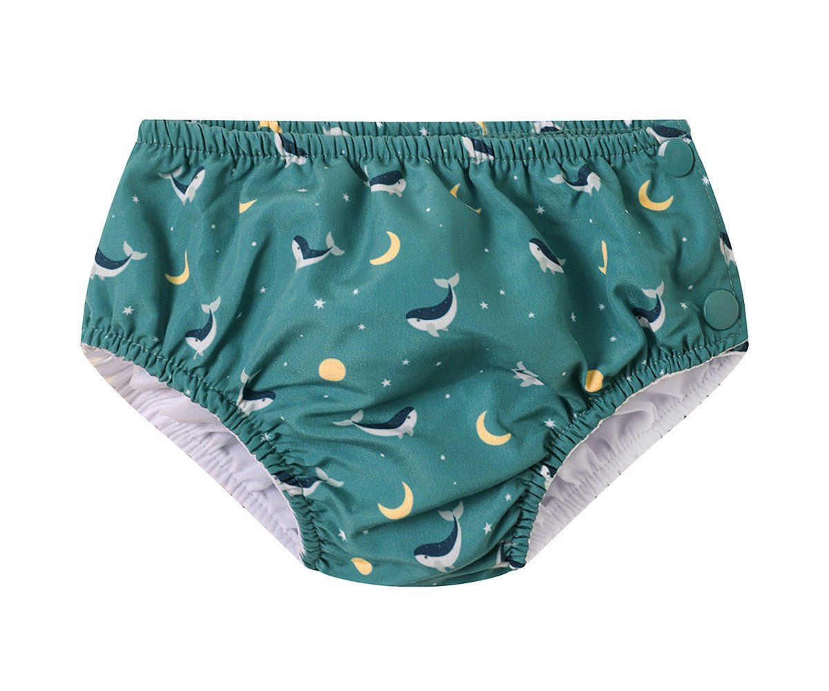 Cueca Fralda Monnëka Whale Teal